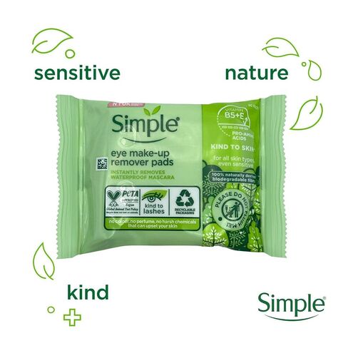Simple Kind To Eyes Eye Make Up Remover Pads 30 Pieces in Kuwait
