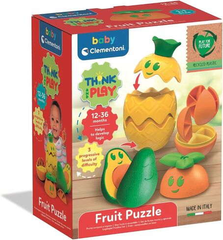Clementoni Baby Fruit Puzzle, Modular Game with Fruit for Children 12-36 Months, Early Childhood Games Made in Italy, Play for Future Line, Stimulates Manuality and Logic, 17512 in Saudi Arabia