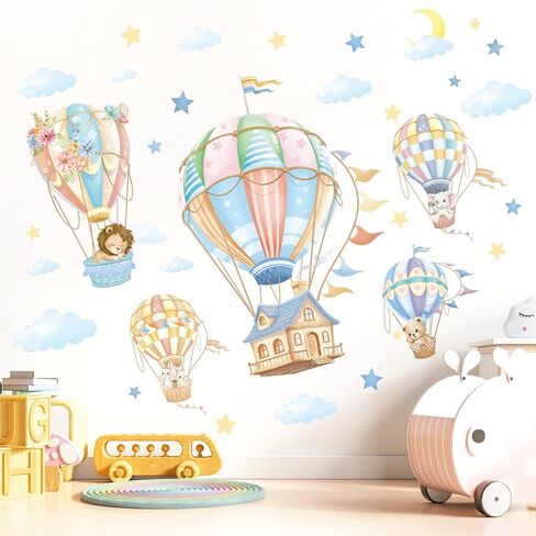 SHUCHING Hot Air Balloon Wall Decal for Nursery, Animal Wall Sticker in Saudi Arabia