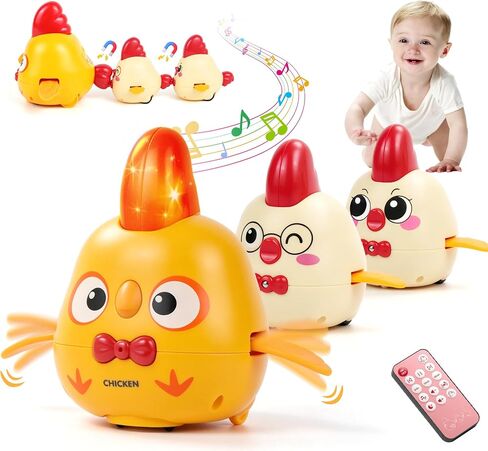 MOONTOY Baby Toys 6-12 Months Musical Dancing Chicken Tummy Time Toys in Kuwait