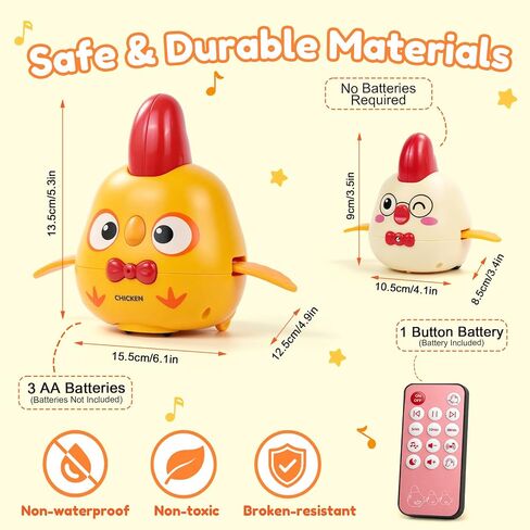 MOONTOY Baby Toys 6-12 Months Musical Dancing Chicken Tummy Time Toys in Kuwait