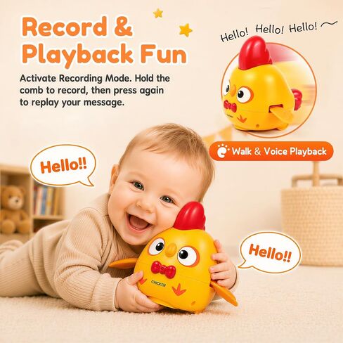 MOONTOY Baby Toys 6-12 Months Musical Dancing Chicken Tummy Time Toys in Kuwait