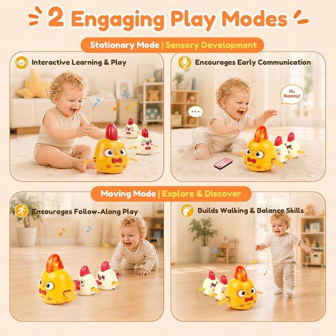 MOONTOY Baby Toys 6-12 Months Musical Dancing Chicken Tummy Time Toys in Kuwait