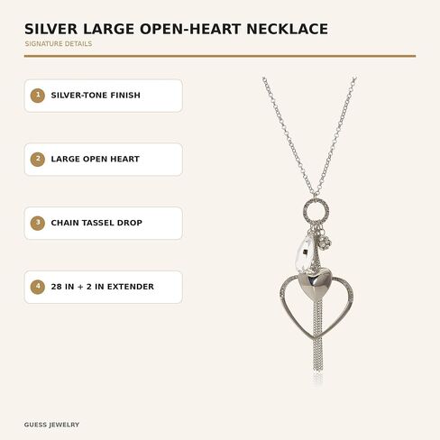 GUESS Basic Large Open Heart Charm Pendant Necklace in Kuwait