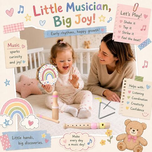 Kids Musical Instruments Set Wooden Montessori Toys for Boys and Girls in Saudi Arabia