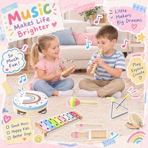 Kids Musical Instruments Set Wooden Montessori Toys for Boys and Girls in Saudi Arabia