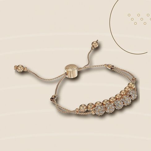 GUESS Womens Double Row Round Bead and Fireball Slider Bracelet in Kuwait