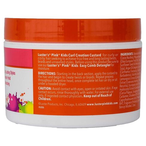 Luster's Pink Kids Curl Creation Custard for Twists & Braids, 8 Ounce Made with Coconut Oil, Shea Butter and Olive Oil. in Saudi Arabia