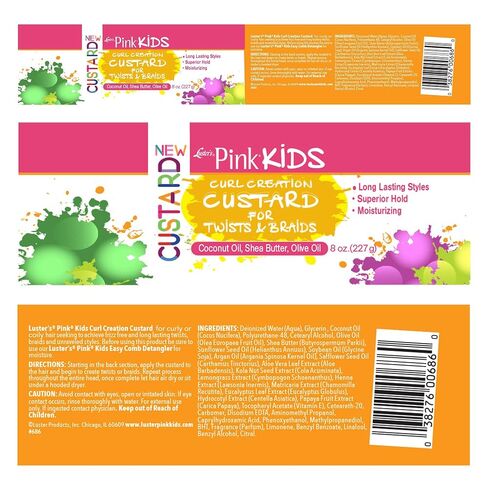 Luster's Pink Kids Curl Creation Custard for Twists & Braids, 8 Ounce Made with Coconut Oil, Shea Butter and Olive Oil. in Saudi Arabia