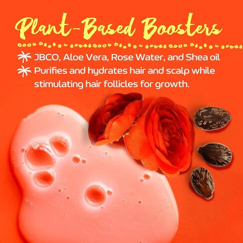 Grow with Us Shampoo & Conditioner Set - Infused Aloe Vera, Rose Water for Nourishing and Softening the Hair, Shea Oil to Help Moisturize and Repairs Damaged Hair, Paraben Free, Sulfate Free in Kuwait