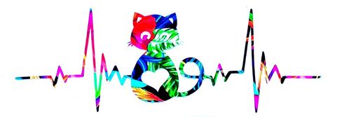 Cat Heartbeat Decal - Kitten Sticker - Cat Decal - Cat Owner Gift Window, Laptop Tumbler Water Bottle Bumper - You Choose Size and Color in Saudi Arabia