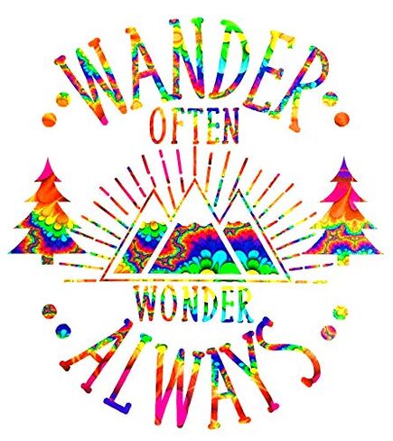 Wander Sticker Decal, Travel Sticker, RV, Camping, Traveling, Wander Wonder Decal, Car Window, Laptop, Gift for Mom, Choose Size and Color in Saudi Arabia