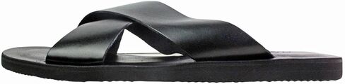 Malibu Black Men’s Italian Leather Sandals Shoes in Kuwait