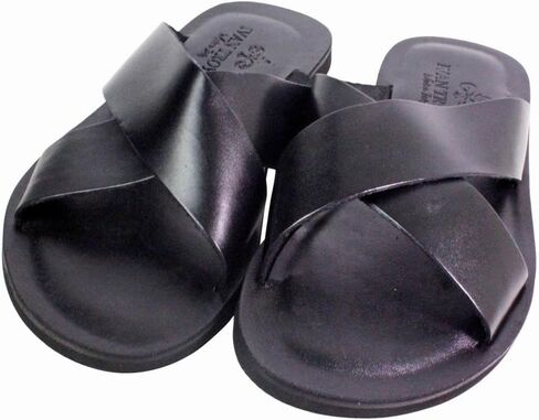 Malibu Black Men’s Italian Leather Sandals Shoes in Kuwait
