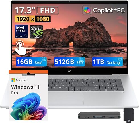 HP 17.3" Full HD (1920 x 1080) Laptop, Intel Core i5-1135G7, 8GB RAM, 256GB SSD, Windows 10 Home, Natural Silver (17-by4633dx) in Kuwait