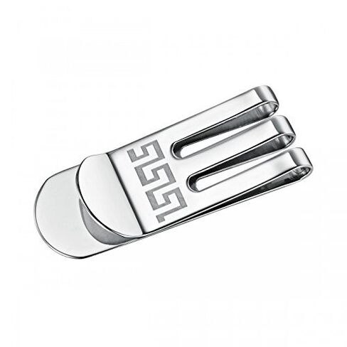 Greek Key Stainless Steel Money Clip in Saudi Arabia