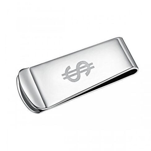 Money Sign Etched Stainless Steel Money Clip in Saudi Arabia