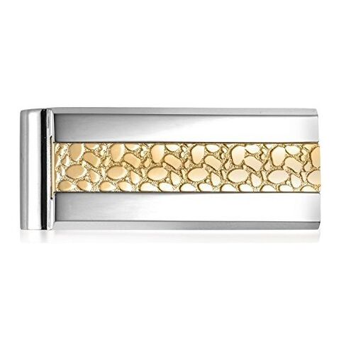 Two Toned Stainless Steel Nugget Pattern Money Clip in Saudi Arabia