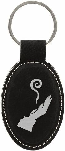 DND Gifts Wizard Class Symbol Engraved Leatherette Keychain in Saudi Arabia