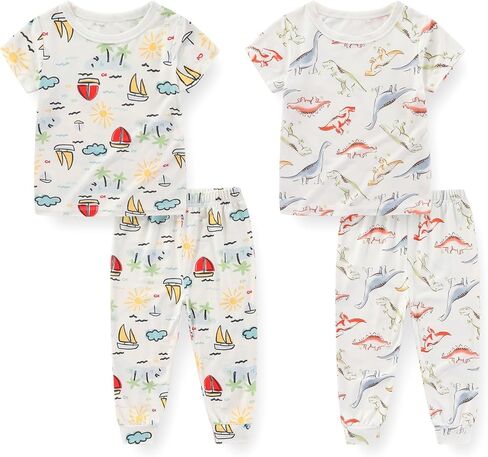 JELYLOVE 4 Pack Rayon Made from Bamboo Boy Girl Clothing Sets in Saudi Arabia