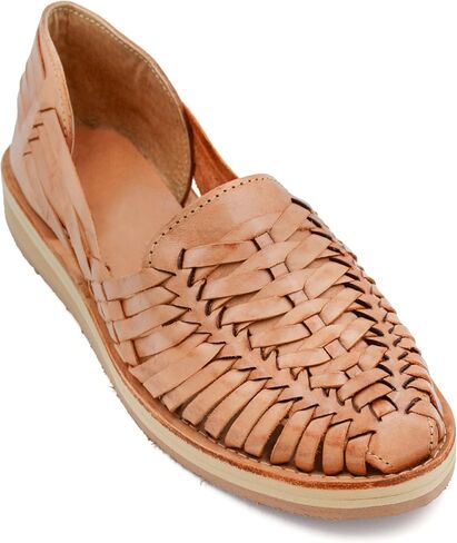 Mexican Leather Boho Shoes for Women Model 129 Tan 5 in Saudi Arabia