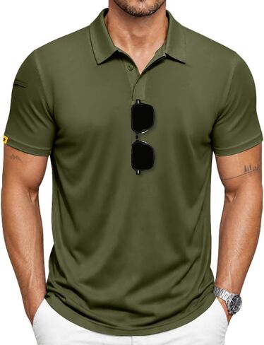 SCODI Polo Shirts for Men Casual Short Sleeve Golf Polo Athletic Daily Collared Shirt Tennis T-Shirt in Kuwait