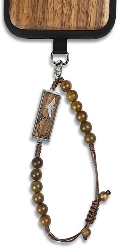 Carveit Handcrafted Wood Wrist Strap Phone Lanyard [Bar-BKZU0002] Amber in Saudi Arabia
