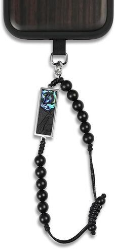 Carveit Handcrafted Wood Wrist Strap Phone Lanyard [Bar-BKZU0002] Onyx in Saudi Arabia