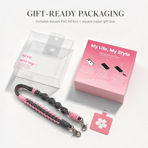 Deep Pink Gray Nylon Phone Wrist Strap Cute Handmade 20.4in Wrist Lanyard in Saudi Arabia
