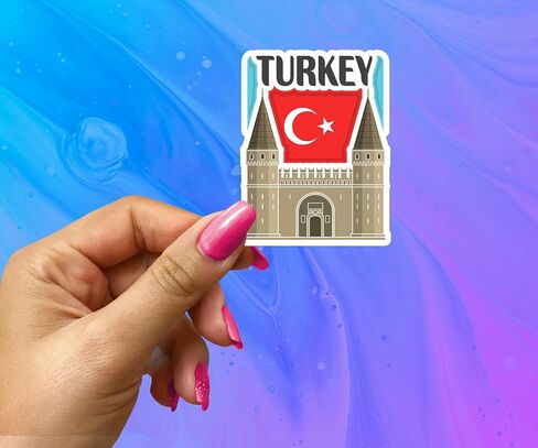 Turkey Souvenir Stickers 3-Pack - Handmade Travel Collectible Decals - Flag & Landmark Design (3" Wide (Medium)) in Saudi Arabia