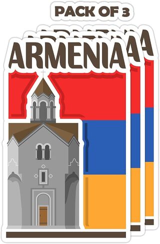 Armenia Souvenir Stickers 3-Pack - Handmade Travel Collectible Decals - Flag & Landmark Design (2" Wide (Small)) in Saudi Arabia