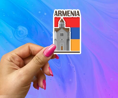 Armenia Souvenir Stickers 3-Pack - Handmade Travel Collectible Decals - Flag & Landmark Design (2" Wide (Small)) in Saudi Arabia