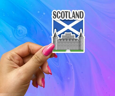 Scotland Souvenir Stickers 3-Pack - Handmade Travel Collectible Decals - Flag & Landmark Design (3" Wide (Medium)) in Saudi Arabia