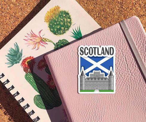 Scotland Souvenir Stickers 3-Pack - Handmade Travel Collectible Decals - Flag & Landmark Design (3" Wide (Medium)) in Saudi Arabia