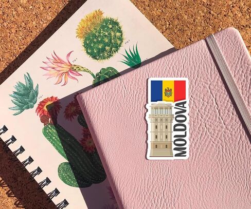 Moldova Souvenir Stickers 3-Pack - Handmade Travel Collectible Decals - Flag & Landmark Design (3" Wide (Medium)) in Saudi Arabia