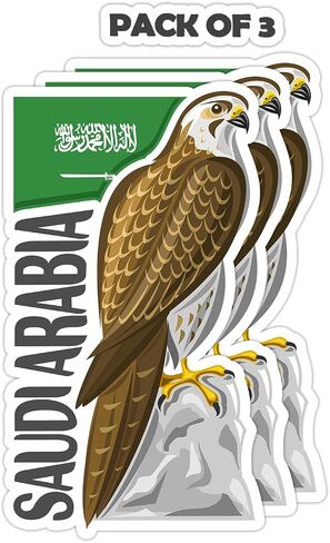 Saudi Arabia Souvenir Stickers 3-Pack - Handmade Travel Collectible Decals - Flag & Landmark Design (2" Wide (Small)) in Saudi Arabia