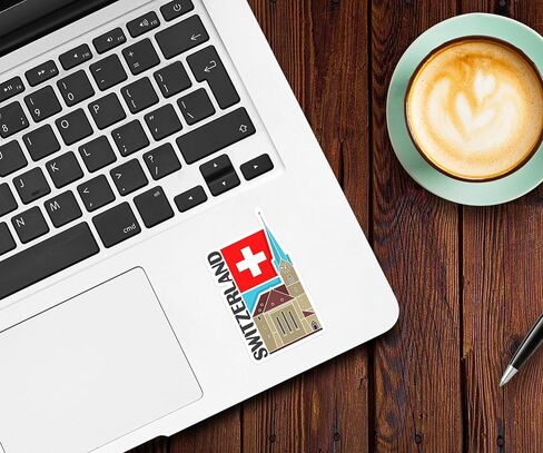 Switzerland Souvenir Stickers 3-Pack - Handmade Travel Collectible Decals - Flag & Landmark Design (2" Wide (Small)) in Saudi Arabia