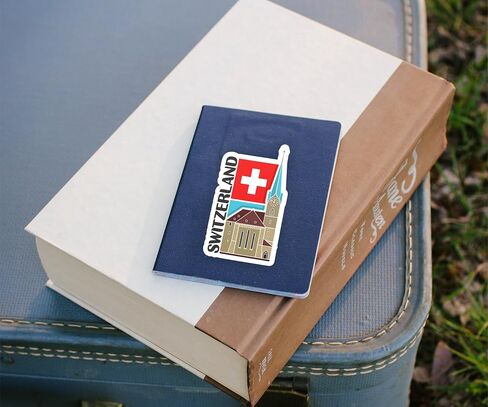 Switzerland Souvenir Stickers 3-Pack - Handmade Travel Collectible Decals - Flag & Landmark Design (2" Wide (Small)) in Saudi Arabia