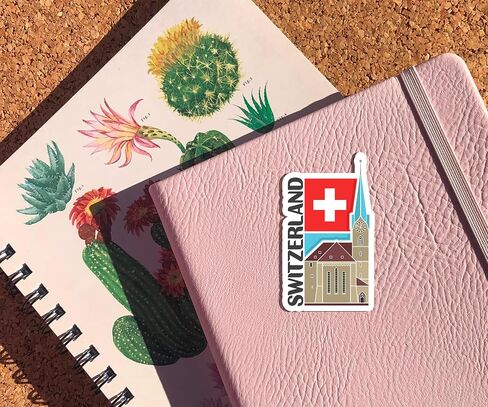 Switzerland Souvenir Stickers 3-Pack - Handmade Travel Collectible Decals - Flag & Landmark Design (2" Wide (Small)) in Saudi Arabia