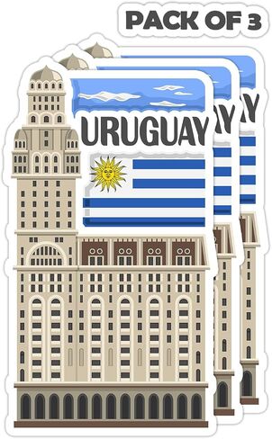Uruguay Souvenir Stickers 3-Pack - Handmade Travel Collectible Decals - Flag & Landmark Design (2" Wide (Small)) in Saudi Arabia