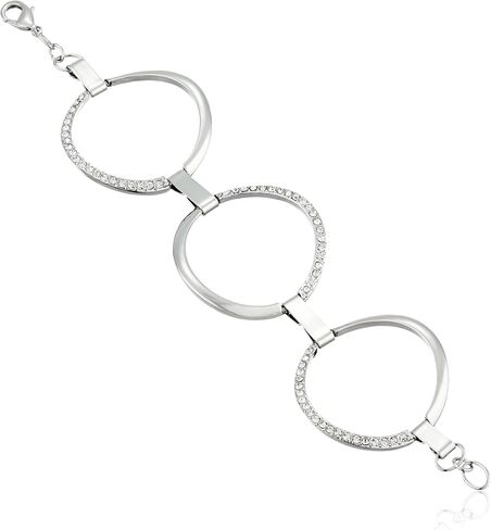 GUESS Basic Crystal Circle Link Bracelet, 7.5" in Kuwait
