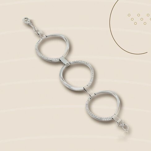 GUESS Basic Crystal Circle Link Bracelet, 7.5" in Kuwait