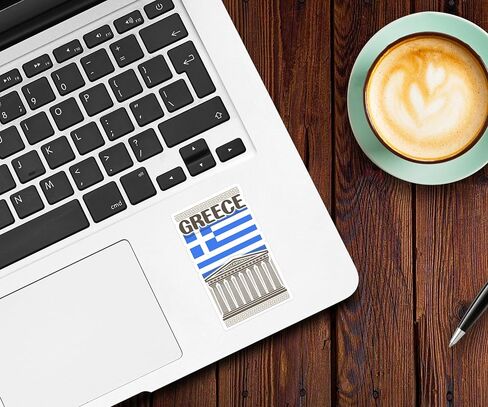 Greece Souvenir Stickers 3-Pack - Handmade Travel Collectible Decals - Flag & Landmark Design (2" Wide (Small)) in Saudi Arabia