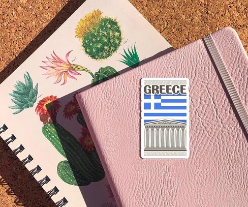 Greece Souvenir Stickers 3-Pack - Handmade Travel Collectible Decals - Flag & Landmark Design (2" Wide (Small)) in Saudi Arabia