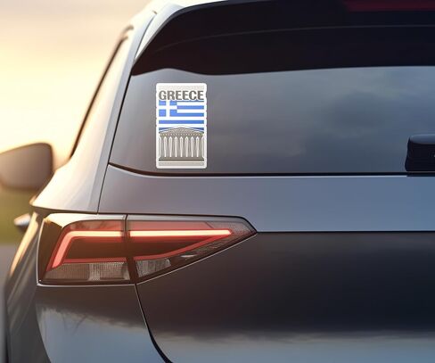 Greece Souvenir Stickers 3-Pack - Handmade Travel Collectible Decals - Flag & Landmark Design (2" Wide (Small)) in Saudi Arabia