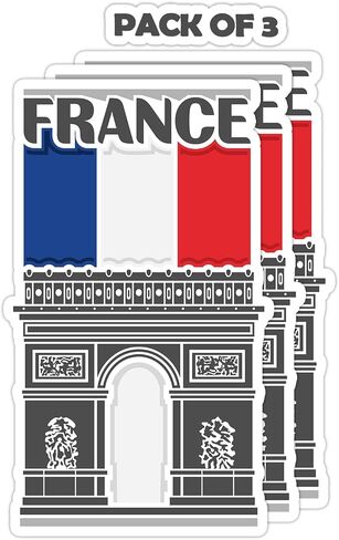 France Souvenir Stickers 3-Pack - Handmade Travel Collectible Decals - Flag & Landmark Design (3" Wide (Medium)) in Saudi Arabia