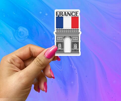 France Souvenir Stickers 3-Pack - Handmade Travel Collectible Decals - Flag & Landmark Design (3" Wide (Medium)) in Saudi Arabia