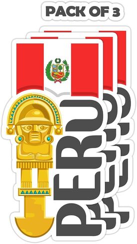 Peru Souvenir Stickers 3-Pack - Handmade Travel Collectible Decals - Flag & Landmark Design (2" Wide (Small)) in Saudi Arabia