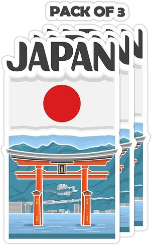 Japan Souvenir Stickers 3-Pack - Handmade Travel Collectible Decals - Flag & Landmark Design (2" Wide (Small)) in Saudi Arabia