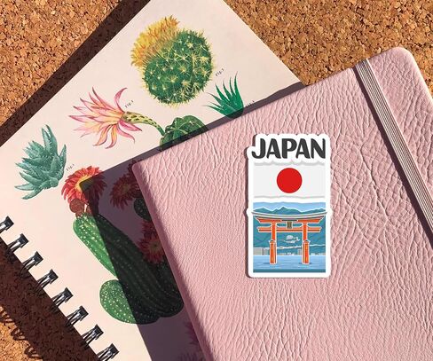 Japan Souvenir Stickers 3-Pack - Handmade Travel Collectible Decals - Flag & Landmark Design (2" Wide (Small)) in Saudi Arabia